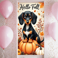 thumbnail image 2 of Decorative Design Autumn Banner Dachshund Fall Decoration for Seasonal Celebration Indoor Decor Outdoor Event, 2 of 9