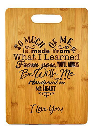 Mothers Present ~Special Love Heart Poem Bamboo Cutting Board Mom Present Mother