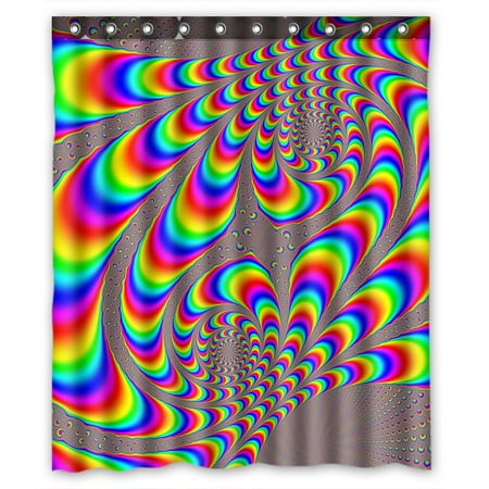ZKGK Colorful Tie Dye Waterproof Shower Curtain Bathroom Decor Sets with Hooks 66x72 Inches