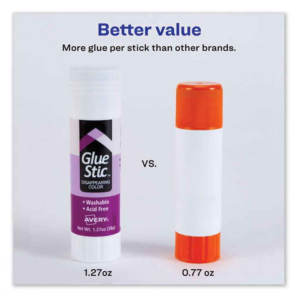 Permanent Glue Stic, 1.27 Oz, Applies Purple, Dries Clear | Bundle of 10 Each