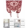 thumbnail image 6 of Red Boho Tie Up Curtains for Window, Thermal Insulated Balloon Shade Adjustable Rod Pocket Curtains Valance Panels for Kitchen Bathroom Cafe 52 x 45 Ethnic Tribal Abstract Traditional Floral, 6 of 6