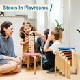 thumbnail image 7 of 12 Inch Wood Stackable Classroom Stools Bentwood Stacking Chairs for Kids Colorful Round Nesting Stools Pack of 6 for Toddlers Adult Playroom Daycare Home Office, 7 of 7