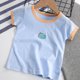 thumbnail image 5 of Camisetas de manga corta para niños pequeños Camiseta con estampado gráfico y cuello redondo de algodón para niñas de verano Niños Azul 120, 5 of 5