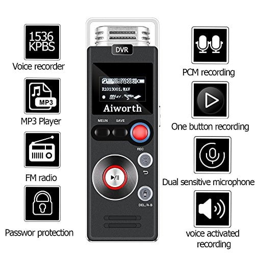 1536kbps digital voice recorder for lectures aiworth 8gb voice