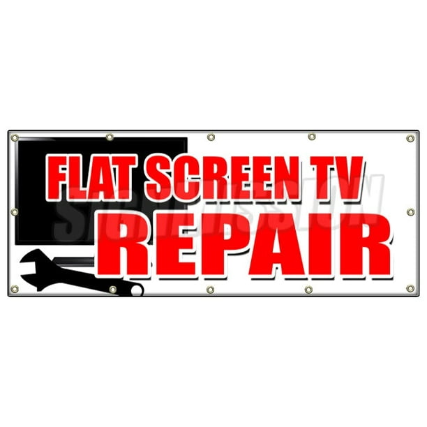 FLAT SCREEN TV REPAIR BANNER SIGN service plasma lcd fix service sales