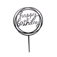 thumbnail image 4 of LABSERRON Happy Birthday Cake Topper Acrylic Black for Cupcake Decoration Perfect for Parties and Festivals 6 Picks, 4 of 8