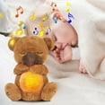 thumbnail image 5 of Pyaiiner Brown Bear Doll Breathing Stuffed Animal Doll Relief From Anxiety Soothing Sleeping with Lights Music and Motion Early Education Doll, 5 of 9
