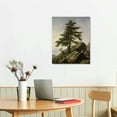 thumbnail image 3 of JEUXUS Farmhouse Landscape Forest Pictures Bedroom - Art Deco Wall Art for Kitchen - Art Prints- Rustic Vintage Decor for Living Room - Antique French Poster - Green Forest Pine Tree Mountain Moody, 3 of 5