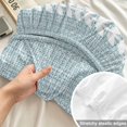 thumbnail image 4 of Twin Sze Fitted Sheet Set - Coastal Blue 2 Piece Bedding Sets 16" Deep Pocket Fitted Sheet with 1 Pillowcase, Modern Bohemia Simple Plants Lines Pattern Brushed Microfiber Hotel Luxury Bed Sheets, 4 of 9