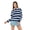 Blue, variant on Women’s Oversized Polo Shirt, Short Sleeve Cotton-Blend Top, XS-XL