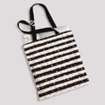 thumbnail image 2 of PKQWTM Gold Dots White Black Stripes Canvas Shoulder Bags Handbags Tote Bags Shopping Bag, 2 of 2