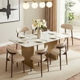 thumbnail image 6 of Upholstered Dining Chairs – Fabric Seat, Solid Wood Frame, For Kitchen or Dining Room Set of 6, Beige, 6 of 9