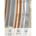 thumbnail image 6 of Sheer Curtains 84 inches Long, Gray Orange Stripe Minimalist Vertical Stripes Modern Art Light Filtering Sheer Window Curtains Rod Pocket Voile Drapes for Bedroom Living Room, 52"W x 84"L 2 Panels, 6 of 7