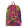 thumbnail image 3 of Rainbow Zebra Pattern Travel Backpack, Colorful Multicolor Zebra Print Daypack with Gradient Cartoon Design for Fashion Lovers, 3 of 5
