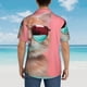 thumbnail image 4 of Fotbe Cool Cat Pink Sunglasses Camisa Hawaiana para Hombre Unisex – Camisa Casual de Verano con Botones de Manga Corta de Algodón y Lino,Medium, 4 of 7