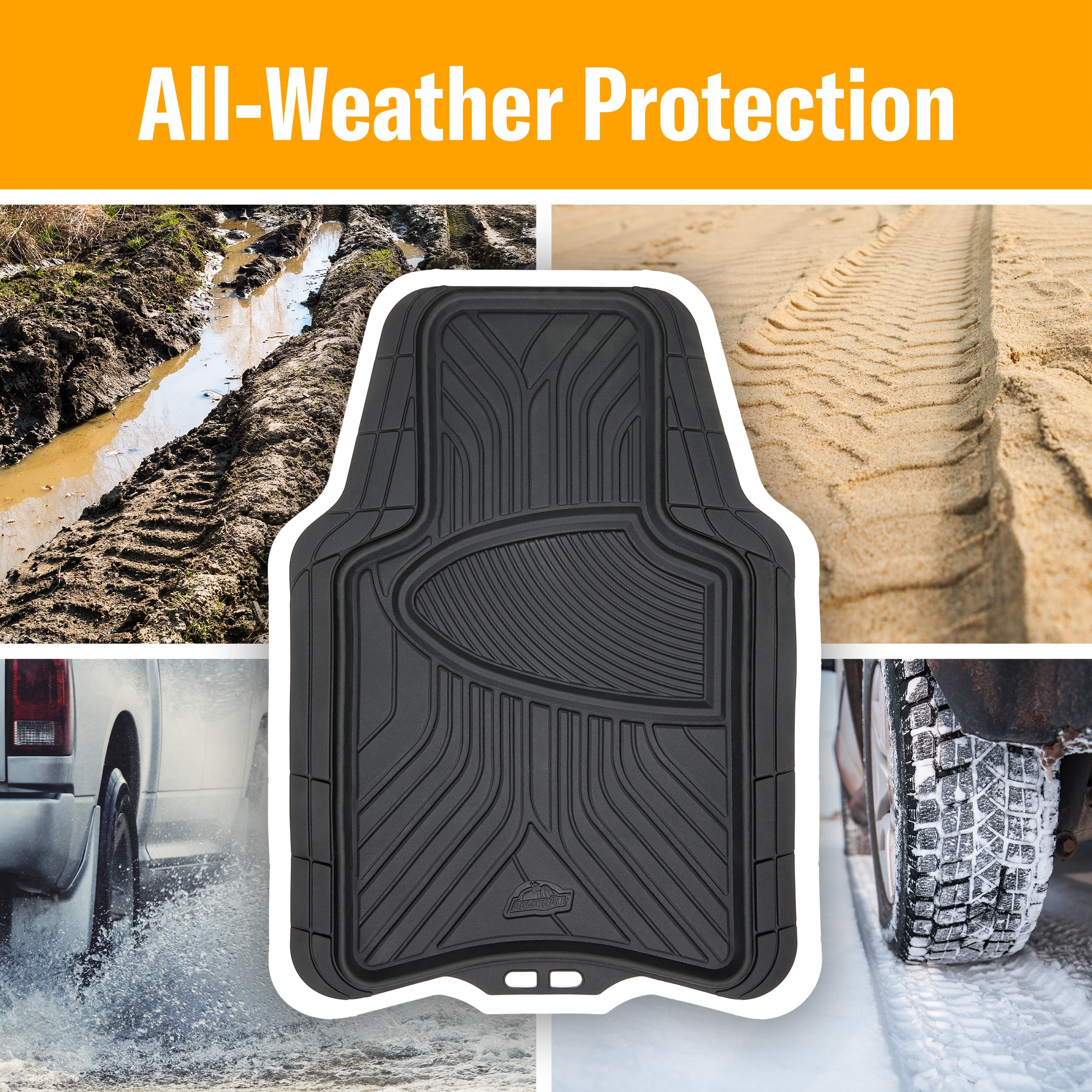 Armor All 4 Piece Black All-Season Trim-to-Fit Floor Mats, 78846WDC