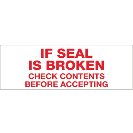UPC: 0848109023908 | Tape Logic Pre-Printed Carton Sealing Tape If Seal Is Broken… 2.2 Mil 2 x 5 T901P1618PK