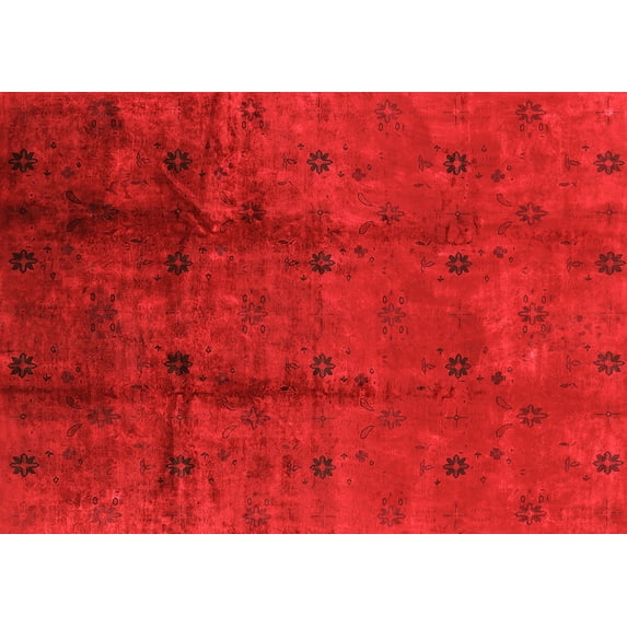 Ahgly Company Indoor Rectangle Oriental Orange Industrial Area Rugs, 2' x 4'