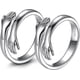 thumbnail image 1 of Set of 2 Hug Rings,Silver Hug Rings for Women Men Girls Hug Hands Rings Love Hugging Open Promise Ring Couples Wedding Statement Bands Adjustable Unis, 1 of 5
