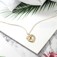 thumbnail image 4 of Gem Stone King 0.25 Ct Round Red Created Ruby 18K Yellow Gold Plated Silver Spinning MOM Pendant Necklace with Chain, 4 of 4