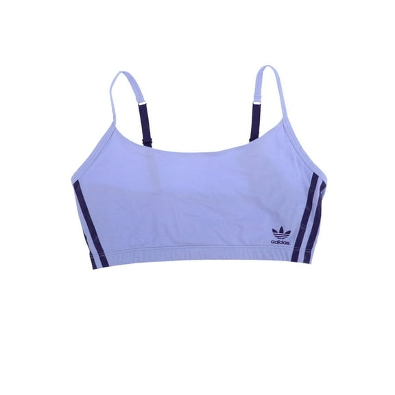 Adidas Women's Sports Bra 3-Stripes Scoop Bralette Violet XL