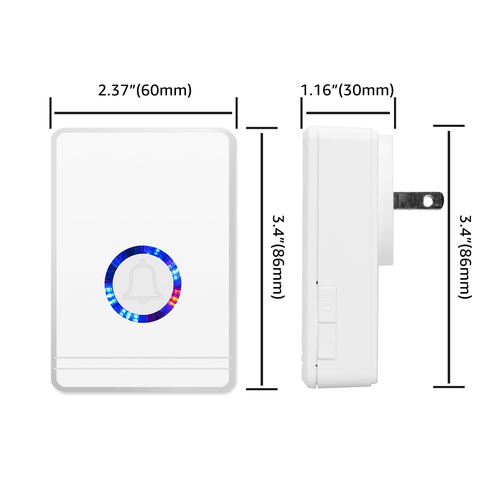 GREENCYCLE Wireless Door Open Sensor Chime, Door Entry Chime with Adjustable Volume, LED Flash, 48 Chimes, Nightlight Function, Magnetic Door Chime for Business Home Office Store, 3 Pack