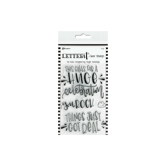 Ranger Letter It Clear Stamp Set You Rock