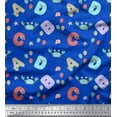 thumbnail image 1 of Soimoi Poly Georgette Fabric Crab,Balloons & Alphabets Kids Print Fabric by the Yard 52 Inch Wide, 1 of 1