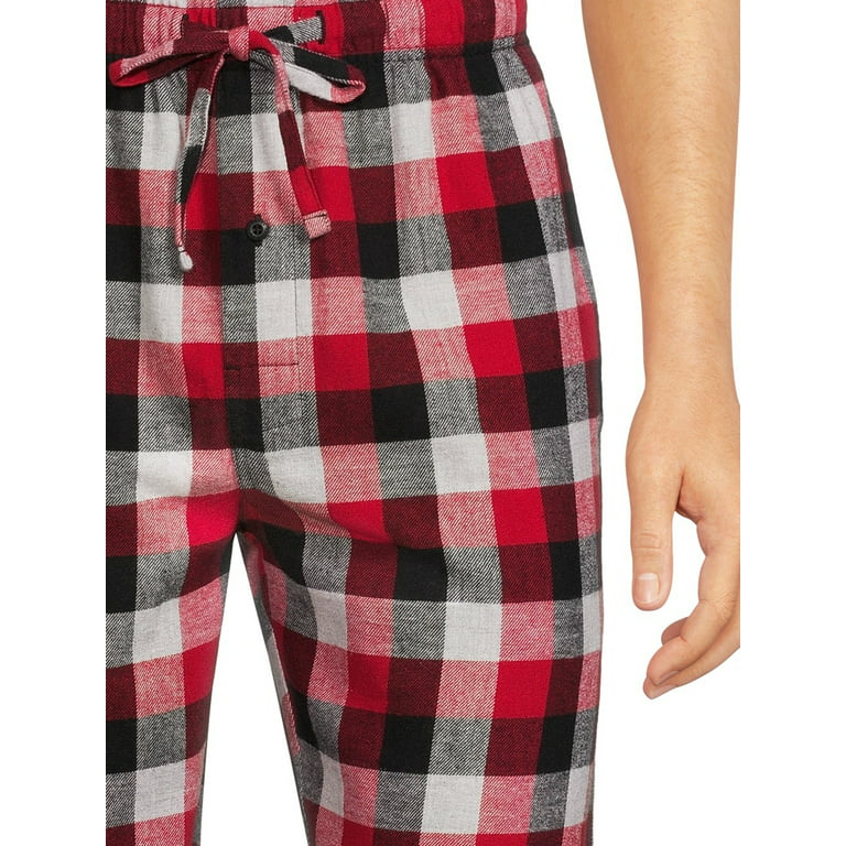 St. John's Bay Mens Long Sleeve 2-pc. Pant Flannel Pajama Set, Color:  Redwhite Plaid Mix - JCPenney