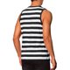 thumbnail image 3 of Camiseta sin mangas de rayas Inspire Chic para el Día del Padre, camiseta de cuello redondo casual para hombres, talla 2XL, negro y blanco, 3 of 6