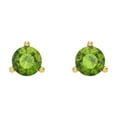 thumbnail image 3 of Clara Pucci 1Ct Natural Peridot Round Cut VVS1 Screw Back Stud 14k Solid hypoallergenic Gold Designer Earrings For August, 3 of 7