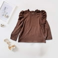 thumbnail image 7 of Lenpel Toddler Baby Girls' Fall Outfits Crew Neck Soft Cotton Long Sleeve Ruffle T Shirt Solid Casual Tops, 7 of 7