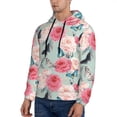 thumbnail image 3 of Lsque Roses and Butterflies Pattern Casual Men's Hoodie,Hooded Sweatshirt with Kangaroo Pocket,Pullover Hoodie-Large, 3 of 7