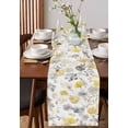 thumbnail image 4 of Yellow Grey Botanical Burlap-Cotton Table Runner 60 Inches Long,Spring Floral Watercolor Farmhouse Table Runners,Outdoor Dining Tablecloths Decor for Baby Shower Party Wedding 13x60, 4 of 9
