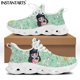 thumbnail image 1 of Zapatos con diseño de cartero/mensajero de dibujos animados para mujer, zapatillas de running geniales, de malla ligera, planos con cordones de lujo para mujer, 1 of 6