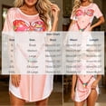 thumbnail image 5 of Puntoco Nightgown for Women Crew Neck Funny Bikini Print Nightgown Women Short Sleeve Color Block Loose Mini Sleep Loungewear Beige XL, 5 of 6