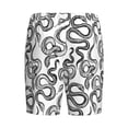 thumbnail image 2 of Lsque Hand Drawn Snake Mens Sleep Pajama Shorts,Short Pajama Pants, Cotton Ultra-Soft Knit-XX-Large, 2 of 9