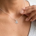 thumbnail image 3 of MomentWish 1 Carat Round Cut Moissanite Solitaire Pendant Necklace 925 Sterling Silver Christmas Anniversaries Jewelry Gift for Women, 3 of 10