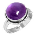 thumbnail image 1 of 925 Silver Ring For Women - Girls Purple Real Amethyst Stone Silver Ring Size 5 February Birthstone Hand Made Silver Ring Size 5 Gift For Women On Wedding 925 Gemstone Silver Jewelry, 1 of 6