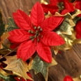 thumbnail image 4 of Flmtop 1.8m Artificial Christmas Red Flower Cane Vine Rattan Home Garden Xmas Decor, 4 of 8
