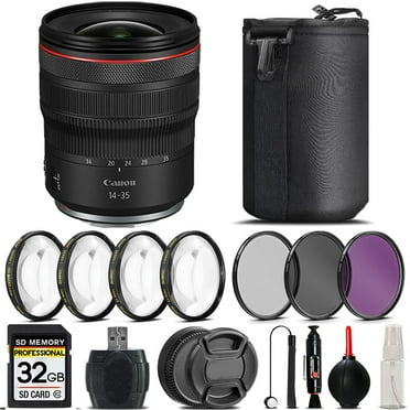 Canon RF 14-35mm f/4 L IS USM Lens   4PC Macro Kit   UV, CPL, FLD Filter - 32GB Kit