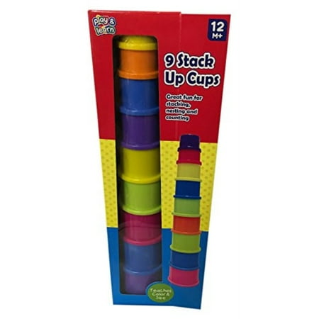 STACK UP Cups Play Set is Ideal for Stacking, Nesting and Counting, 9 Piece