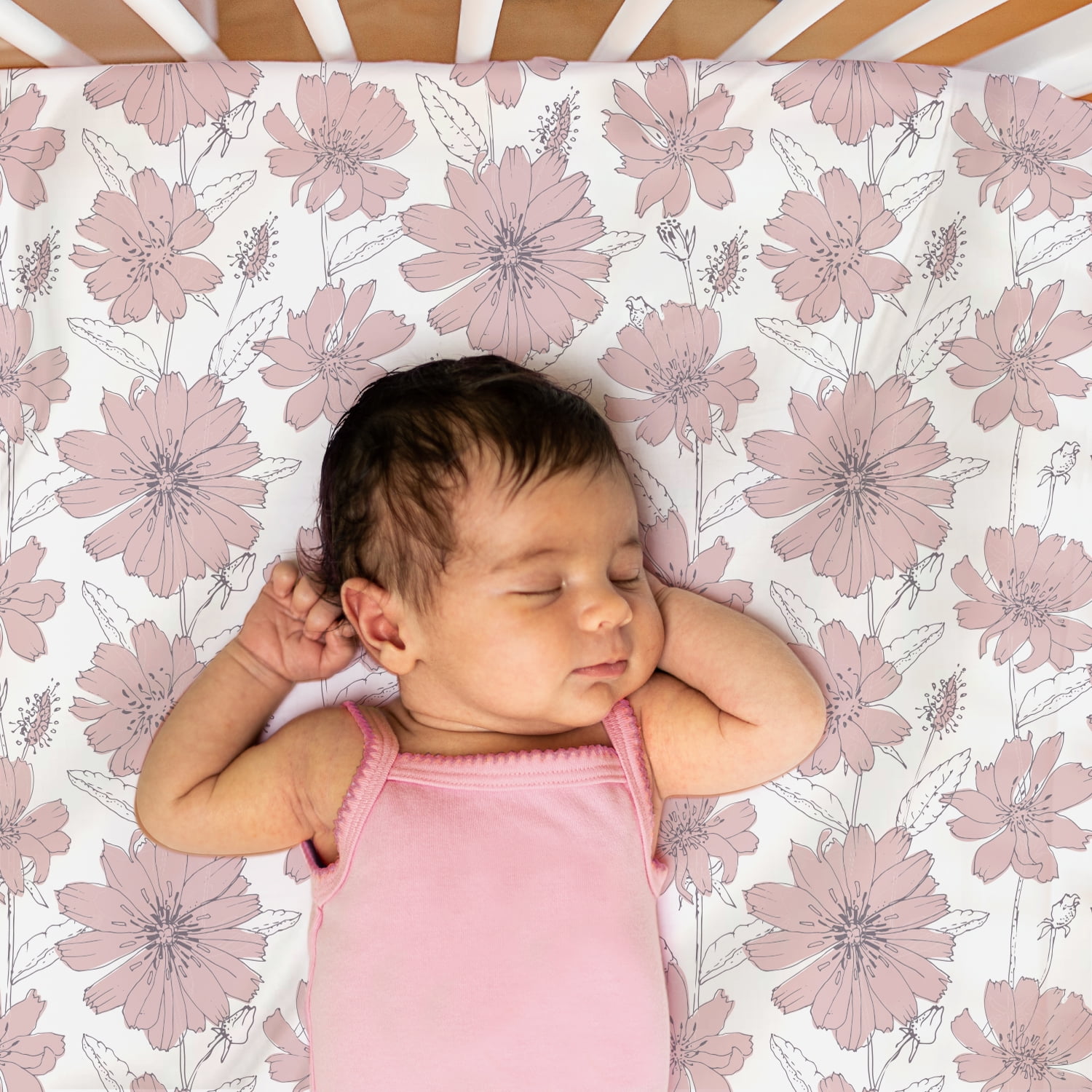 The Peanutshell Cottage Floral Organic Cotton Jersey 4 Pack Fitted Crib Sheets