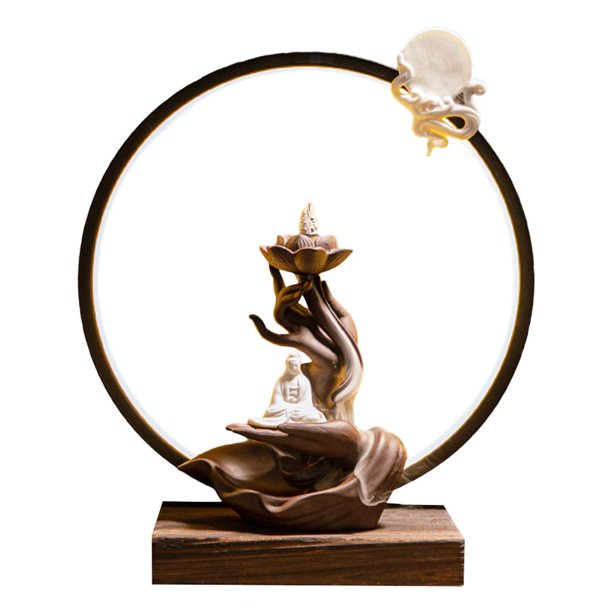 Quemador de incienso de fondo Soporte De Incienso De Incienso De Retrofe Cascada Decoración Cascada Para Yoga Guanyin Magideal Quemador de incienso de fondo