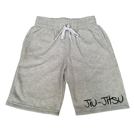Men's Graffiti Jiu Jitsu V184 Gray Fleece Jogger Sweatpants Gym Shorts