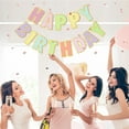 thumbnail image 5 of Happy Birthday Banner & Sign, Macaron Pastel Birthday Decorations for Women, Girls, Boys, Adults, Pets, Party Backdrop, Wall Decor for All Celebrations, 5 of 6