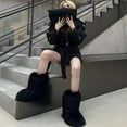 thumbnail image 6 of Women's Warm Faux Fur Boots Furry Short Snow Boots, Mid-Calf Flat Shoes for Outdoor Wear, 6 of 13
