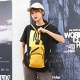 thumbnail image 3 of Bolsa Mochila grande de viaje JShteea Para mujer de tela Oxford retro hombro amarillo, 3 of 9