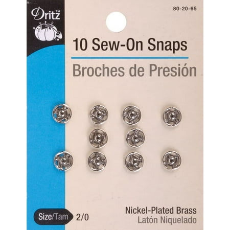 UPC: 0072879101317 | Dritz Sew on Snaps Size 2/0 Nickel 10pc