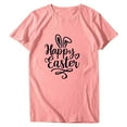 thumbnail image 2 of EQWLJWE Easter Bunny T-Shirt for Women Casual Happy Easter Graphic Solid Color Short Sleeves Round-Neck Loose Summer Blouse Tops Gift for Your Mom, 2 of 3